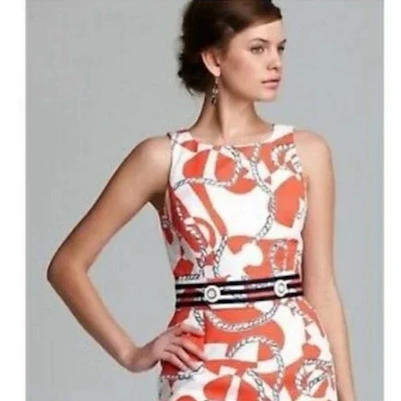 Lilly Pulitzer Size10 (fits like 6-8)Booze Cruise Kirkland Dress in Orange/White - Picture 1 of 5